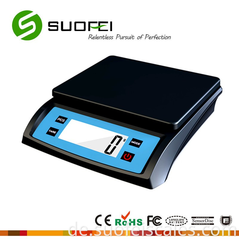 SF-802 30 kg/1 g digitaler LCD Elektronische Küchensküche Lebensmittel mit Gewicht von Postskalen Schwarz